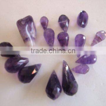 Faceted Natural Nepali Amethyst Drops