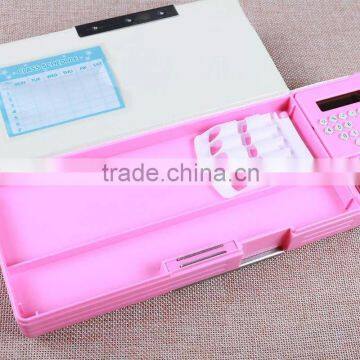 Promotion Carton Pencil Case With Calculator, Plastic Pencil Case