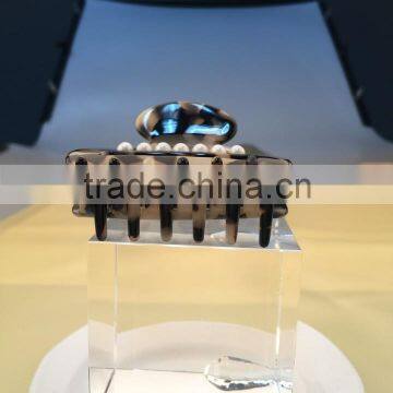 6 Teeth Handmade Pearl Decorative Hair Claw 2015 New Design Hollow Out Magic Clamps Chinese Suppliers for Fashion Claws photo-3