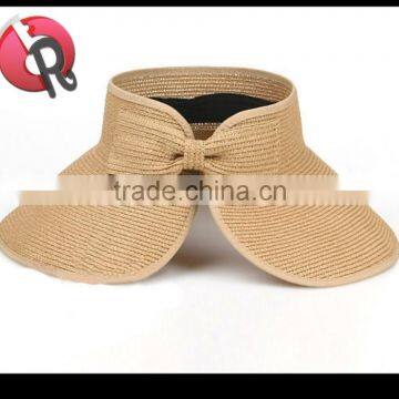 foldable straw summer beach lady cap