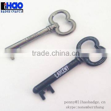 zinc ally metal logo in key shape,metal brand logo label,metal key label