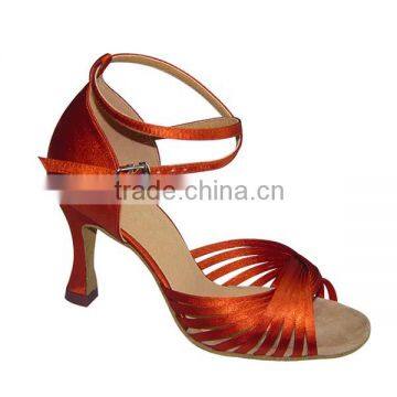 Red color tan color high quality salsa dancing shoes slim strip zapatos de mujer latino