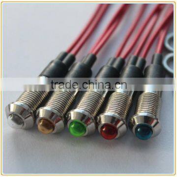 8mm high brightness red led pilot lamp with 20cm wire