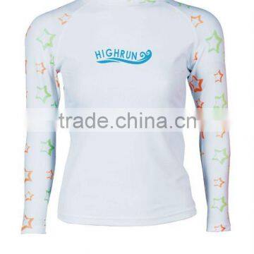 Women long sleeve rash guard lycra rash guard manufacturer