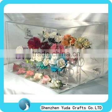 clear tabletop jewelry display case with lock ,acrylic jewelry display case for headdress flower with T-bar