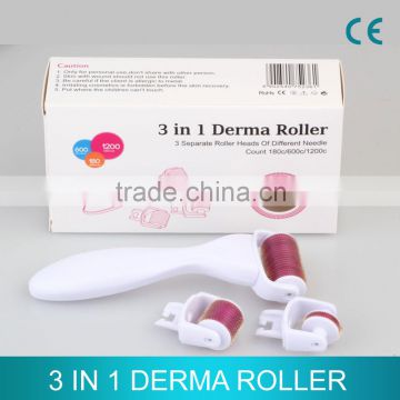 DRS micro needle therapy 3 in 1 derma roller 600/180/1200 pins stainless derma roller kits for face and body treatment