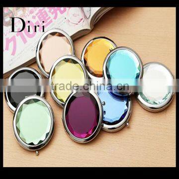 Wholesale Shiny Small Crystal Metal Cosmetic Mirror