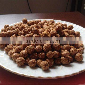 roasted chickpeas coated with mesir paste