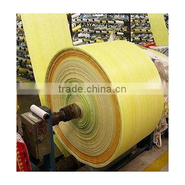 Yellow PP woven fabric in roll