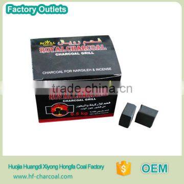 2.5cm 60pcs square long burning smokeless cube charcoal