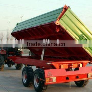 tractor hydraulic farm tandem tippping trailer, tipping wagon, dump trailer, dump wagon 5 Ton, rear and side tipping