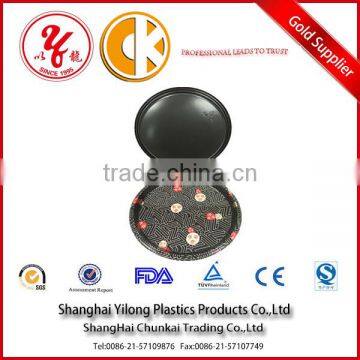 Black round PP plastic food tray