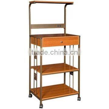 Home Microwave Cart With Wood Top photo-2