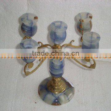 WholeSale 2017 New Design BEST POPULAR ONYX PATCH COLORED CANDLE HOLDERS STANDS photo-2