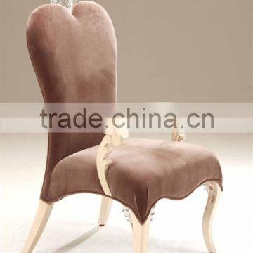 Luxury wooden dining room heart shape armchair in light brown color