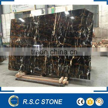 Polished portoro gold marble for decoration