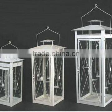 white metal lantern, candle lantern
