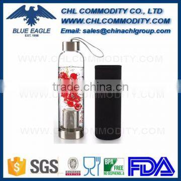 Promotional machine made glass juice bottle