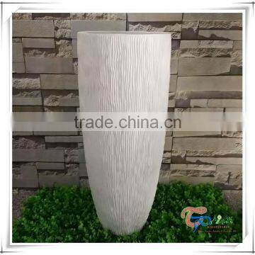 Fiberglass Modern Outdoor Tall Wholesale White Planters and Pots