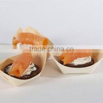 Chinese Factory Preferential Disposable Pine Bark Food Boat Tray photo-5