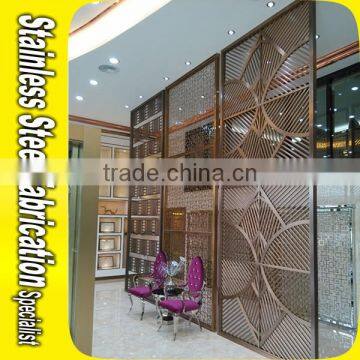 Customized Decorative Interior Stainless Steel Mirror Room Divider Screen