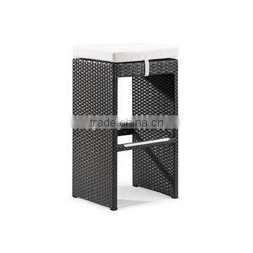 Sigma Tempered Glass Top Table and Wicker Stools Bar Height Table Chair Set photo-4