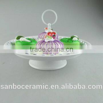 Colored mini cake stand in high fashion and quality, metal white cake stand