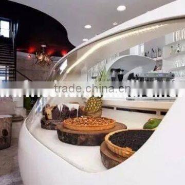 Solid Surface Quartz Countertop for Fast Food Counter Design photo-3