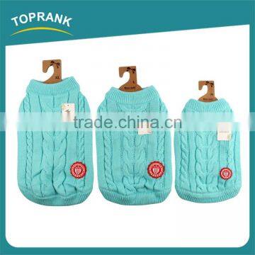 Winter Warm Blank Pattern Hand Knitted Blue Dog Sweater Clothes photo-2