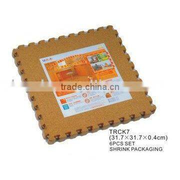 Promotional 6pcs set cork floor mats