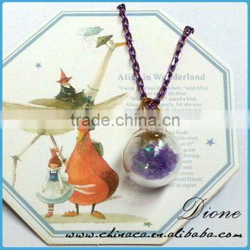 New Real Dried Flower Glass Ball Pendant Glass Dome Pendant Necklace photo-2