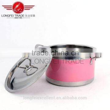Pink Green Yellow Colorful Hot Sale Shape Stainless Steel Soup Cooking Pot Set photo-4