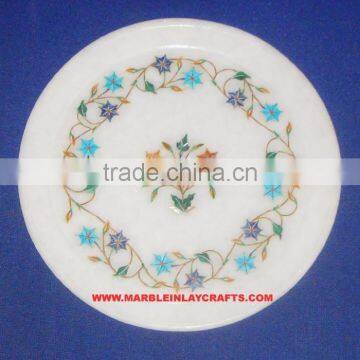 Marble Inlay Flower Plate