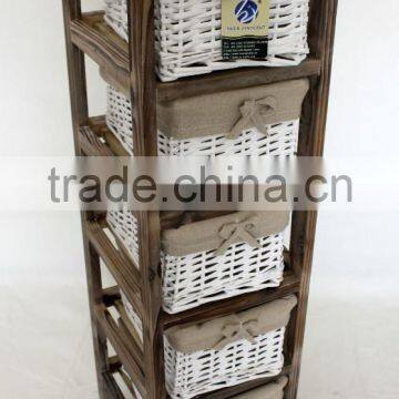 Living Room Furniture Baked Small Furniture Wicker Chest of Drawers photo-4
