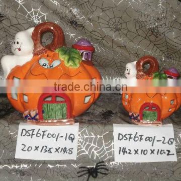 decorative halloween house ceramic tealight holder