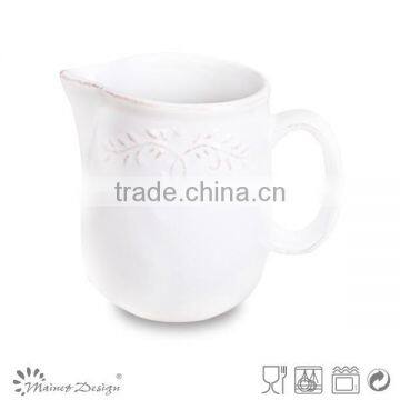 Christmas ceramic two-tone sugar and creamer emboss top selling factory