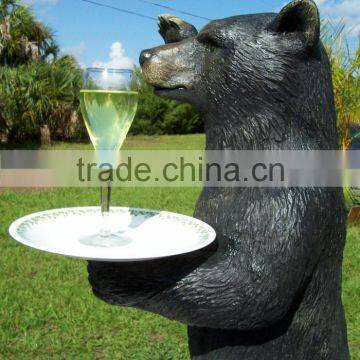 Animal Metal Bronze Garden Bronze Standing Bear Statue photo-3