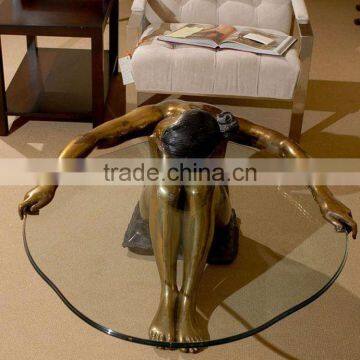 2017 Home Decor High Quality Woman Bronze Sculpture Coffee Table photo-3
