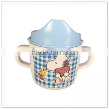Lovely Cat Printed Food Contact Handled Melamine Children Drinking Cup photo-3