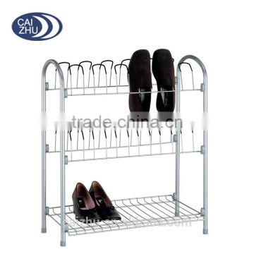 Free Standing Metal Wire 3 tiers Shoe Rack Organizer