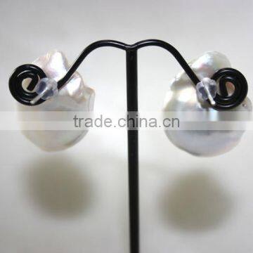 10-12mm White Baroque Edison Pearl Earing photo-4