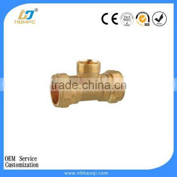 Brass Union tee copper Compression fitting