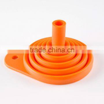 Cooking Funnel Food Grade Kitchen Silicone Rubber Funnel Silicone Foldable Funnel photo-3