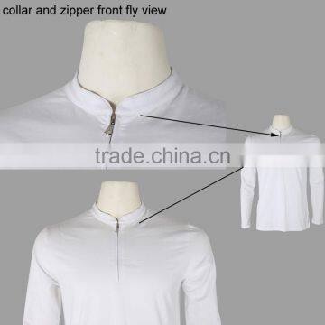Free Sample Long Sleeves 100% Cotton Screen Printing Plain White Tee Shirt photo-2