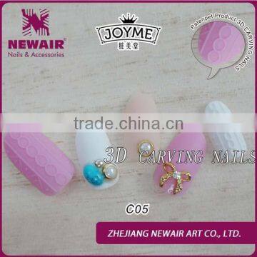 New Product Wholesale 24pcs Easy Nails Decorated With Metal Designer Press on Nails photo-3