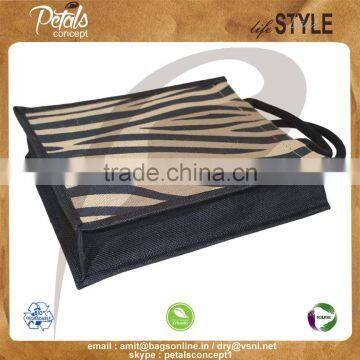 PP Laminated Jute Three Bottle Wine Bag With Padded Rope Handle photo-4