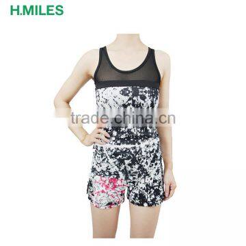 Full Printed Tank Top and Shorts Jogger Running Sport Suit Sets Women