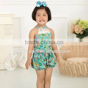 New Arrival Baby Cute Design Girls Satin Floral Lace Backless Sling Cotton Jumpsuit Romper For Kids photo-5