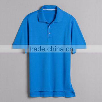Textured 100% Polyester Company Workday Uniform Customize Brandmark Above Left Sleeve Hem Polo Open Hem Sleeves Style Mens Polo photo-2