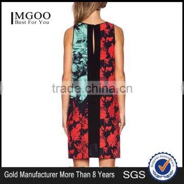MGOO Hot Selling Custom Digital Print One Piece Dress Hi Low Floral Summer Dress Women Fashion Dress 15151A243 photo-2